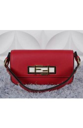 Replica Fendi 3BAGUETTE Two-Tone Calfskin Clutch 8BR720 Burgundy VS03398