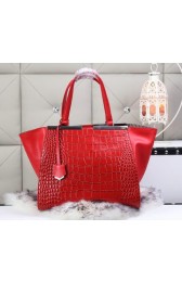 Replica Fendi 3Jours Tote Bag Croco Leather 8BH272 Red VS01222