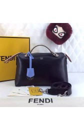 Replica Fendi By The Way Small Boston Bag Original Leather Black&Grey FD0805 VS02959