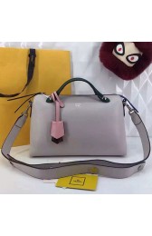 Replica Fendi By The Way Small Boston Bag Original Leather Grey&Black FD0805 VS02417