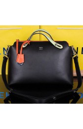 Replica Fendi By The Way Tote Bag Calfskin Leather FD2351 Black&Orange VS01140