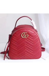 Replica Gucci GG Marmont Quilted Leather Backpack Red 476671 VS09540