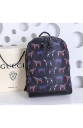 Replica Gucci Horse Print Backpack 366523 Black VS03302
