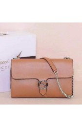 Replica Gucci Interlocking Leather Shoulder Bag 387604 Brown VS01946