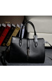 Replica Gucci Jackie Soft Leather Top Handle Bag 365460 Black VS02424