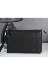 Replica Gucci Original Grainy Leather Clutches G8016 Black VS07809