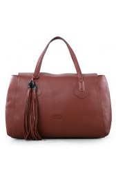 Replica Gucci Original Leather Lady Tassel Tote Bag 354476 Brown VS01520