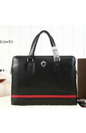 Replica Gucci Smooth Leather Business Briefcase G8558 Black VS06471