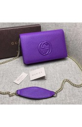 Replica Gucci Soho Leather Mini Chain Bag Blue 407041 VS08785