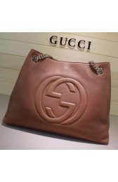 Replica Gucci Soho Leather Shoulder Bag Rose Beige 308982 VS02741