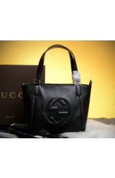 Replica Gucci Soho Leather Top Handle Bag 369176 Black VS06573