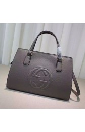 Replica Gucci Soho Leather Top Handle Bag Grey 431571 VS08749
