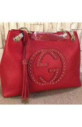 Replica Gucci Soho Studded Leather Shoulder Bag 308982 Red VS08581