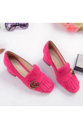 Replica Gucci Suede Mid-heel Pump Rose 461947 VS08115