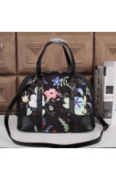 Replica Gucci Vintage Linen Top Handle Bag 309617 Black VS07691