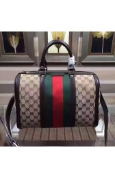 Replica Gucci Vintage Web Original GG Canvas Boston Bag Coffee 247205 VS03910