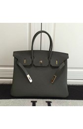 Replica Hermes Birkin 35 Tote Bag in Dark Green Togo Leather HB1210 VS07294