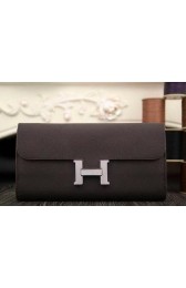 Replica Hermes Constance Long Wallets Original Leather HA909 Brown VS01972