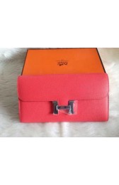Replica Hermes Constance Long Wallets Original Leather HA909 Light Pink VS07783