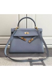 Replica Hermes Kelly 32 Tote Bag in Light Blue Togo Leather HK0932 VS06772