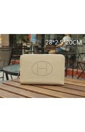 Replica Hermes Original Grainy Leather Clutch H8026 Grey VS05426