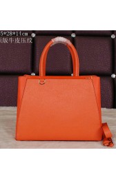 Replica High Quality Fendi 2Jours Tote Bag Original Leather 8B8934L Orange VS01417
