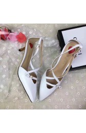 Replica High Quality Gucci Sheep Leather Pump White 580117 VS08050