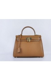 Replica High Quality Hermes Kelly 28cm Shoulder Bags Wheat Grainy Leather Gold VS08179
