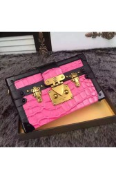 Replica Louis Vuitton Crocodile Brillant Petite Malle N91994 Pink VS03406