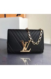 Replica Louis Vuitton Embossed Calfskin Chain Louise GM Black M54113 VS01952