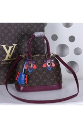 Replica Louis Vuitton Monogram Canvas ALMA PM TOTEM M41661 Purple VS02732