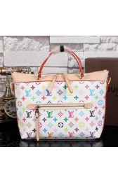 Replica Louis Vuitton Monogram Multicolore Bastille MM Tote Bag M41168 White VS09181