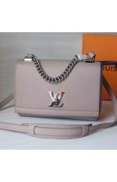 Replica Louis Vuitton Soft Calf Leather Lockme II BB Light Grey M51200 VS09733