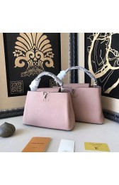 Replica Louis Vuitton Taurillon Leather Capucines PM Pink N92800 VS03755