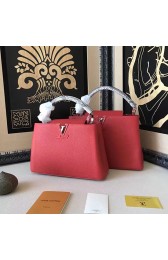 Replica Louis Vuitton Taurillon Leather Capucines PM Red N92800 VS00965
