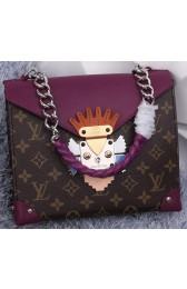 Replica Luxury Louis Vuitton POCHETTE MASK CHAIN GM Monogram M94076 Purple VS07806