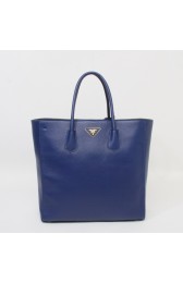 Replica Luxury Prada Original Calfskin Leather Tote Handbags BN2773 in Blue XZ VS08683