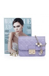 Replica MISS DIOR Shoulder Bag in Lambskin Leather CD6331 Lavender VS06693