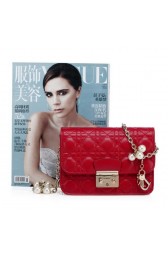 Replica MISS DIOR Shoulder Bag in Lambskin Leather CD6331 Red VS01457