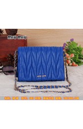 Replica miu miu Matelasse Leather Flap Shoulder Bag BL083 Royal VS08166