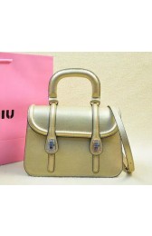 Replica miu miu Original Leather Tote Bag RN1068 Gold VS01999