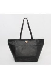 Replica Prada Daino Small Shopper Tote Bag BR5090 in Black Original Calfskin Leather XZ VS02570