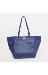 Replica Prada Daino Small Shopper Tote Bag BR5090 in Blue Original Calfskin Leather XZ VS03658
