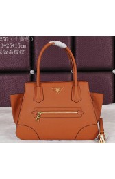 Replica PRADA Grainy Calfskin Leather Tote Bag BN8256 Wheat VS08784