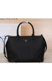 Replica Prada Grainy Leather Tote Bags BN2830 Black VS08377