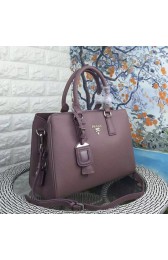 Replica Prada Litchi Leather Double Tote Bag Maranth BN2970 VS03409
