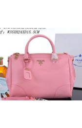 Replica PRADA Litchi Leather Tote Bag PBN2324 Pink VS08442
