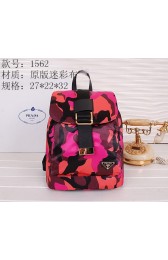 Replica Prada Microfiber Nylon Drawstring Backpack Bag BZ1562 Rose VS01781