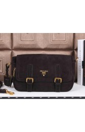 Replica Prada Nubuck Leather Messenger Bag BN0861 Brown VS04279