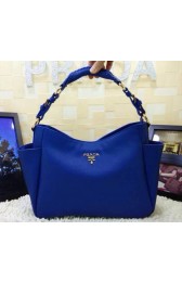 Replica Prada Original Calfskin Leather Tote BN2438 in Blue Fug VS06431